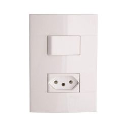 PRM04404721 - Conjunto Interruptor Simples + Tomada 2P+T 10A Branco Decor - Schneider Electric